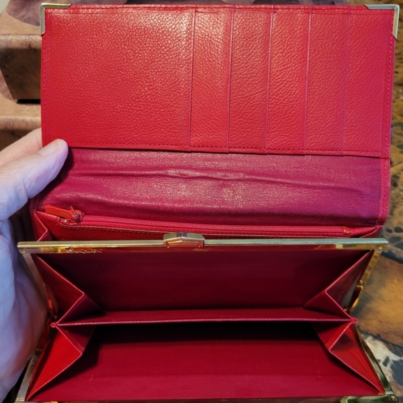 YSL red leather wallet - Picture 7 of 10